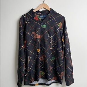 Polo by Ralph Lauren Equestrian Print Long-Sleeve Shirt – Classic Fit – Size S